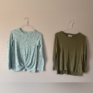 Lot Of 2 Girls Long Sleeve Tops Size 10/12 Old Navy & Cat & Jack